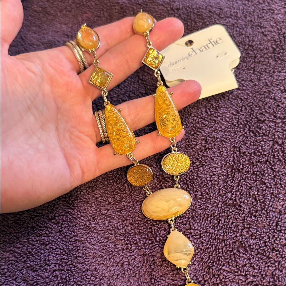 Charming Charlie Gold Necklace with Yellow Accents - Picture 4 of 8